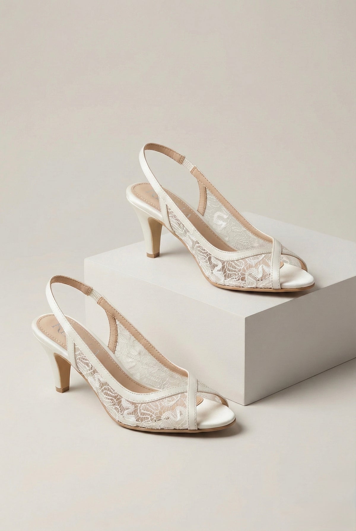 Ivory Lace Slingback Pump