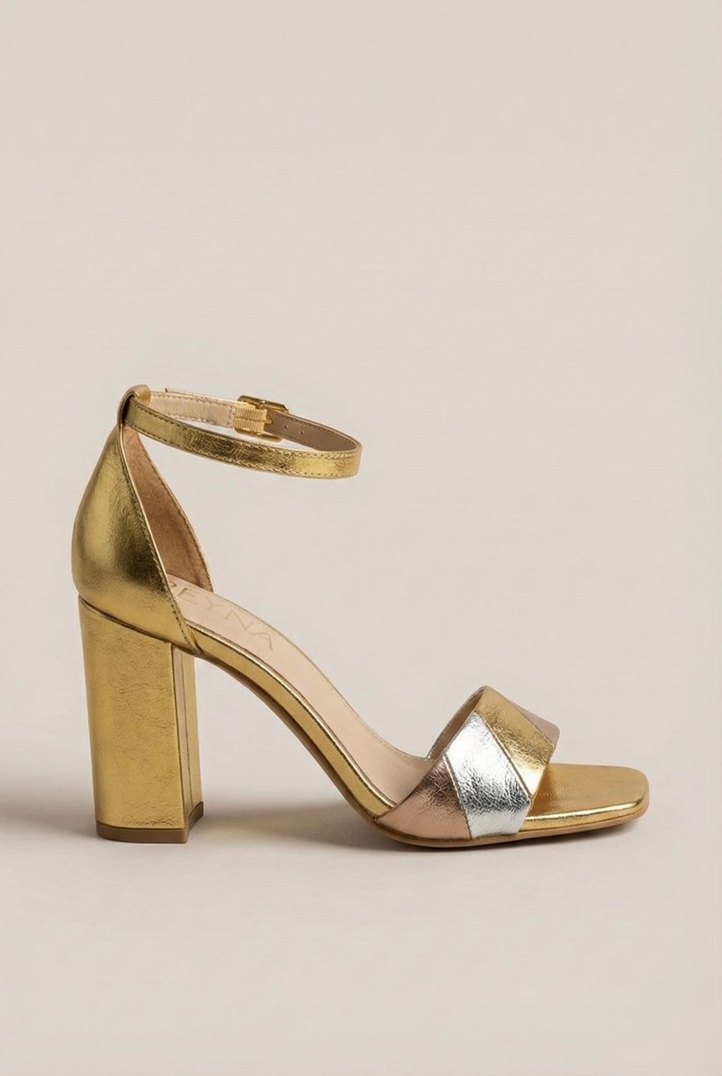 Monaco Classic Metallic Block Heel