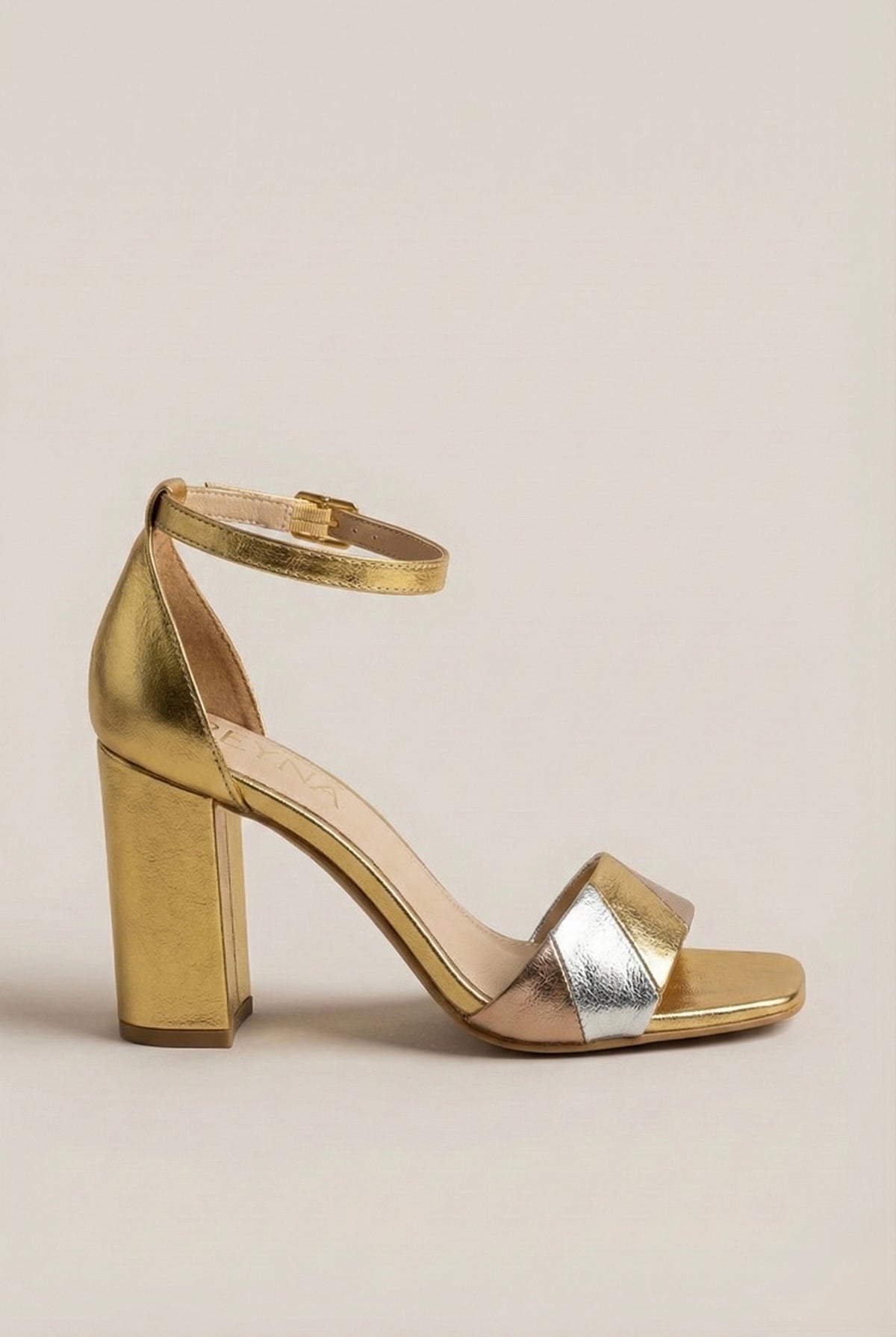 Monaco Classic Metallic Block Heel