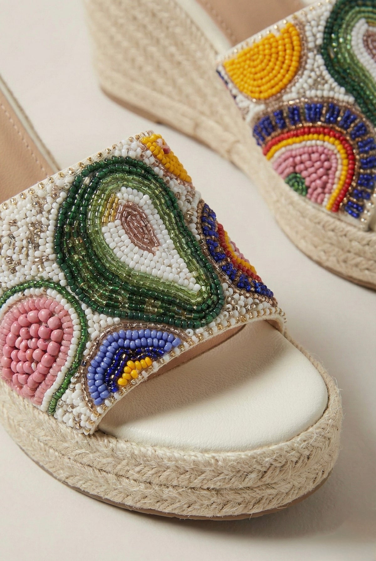 City to Beach Embroidered Wedge