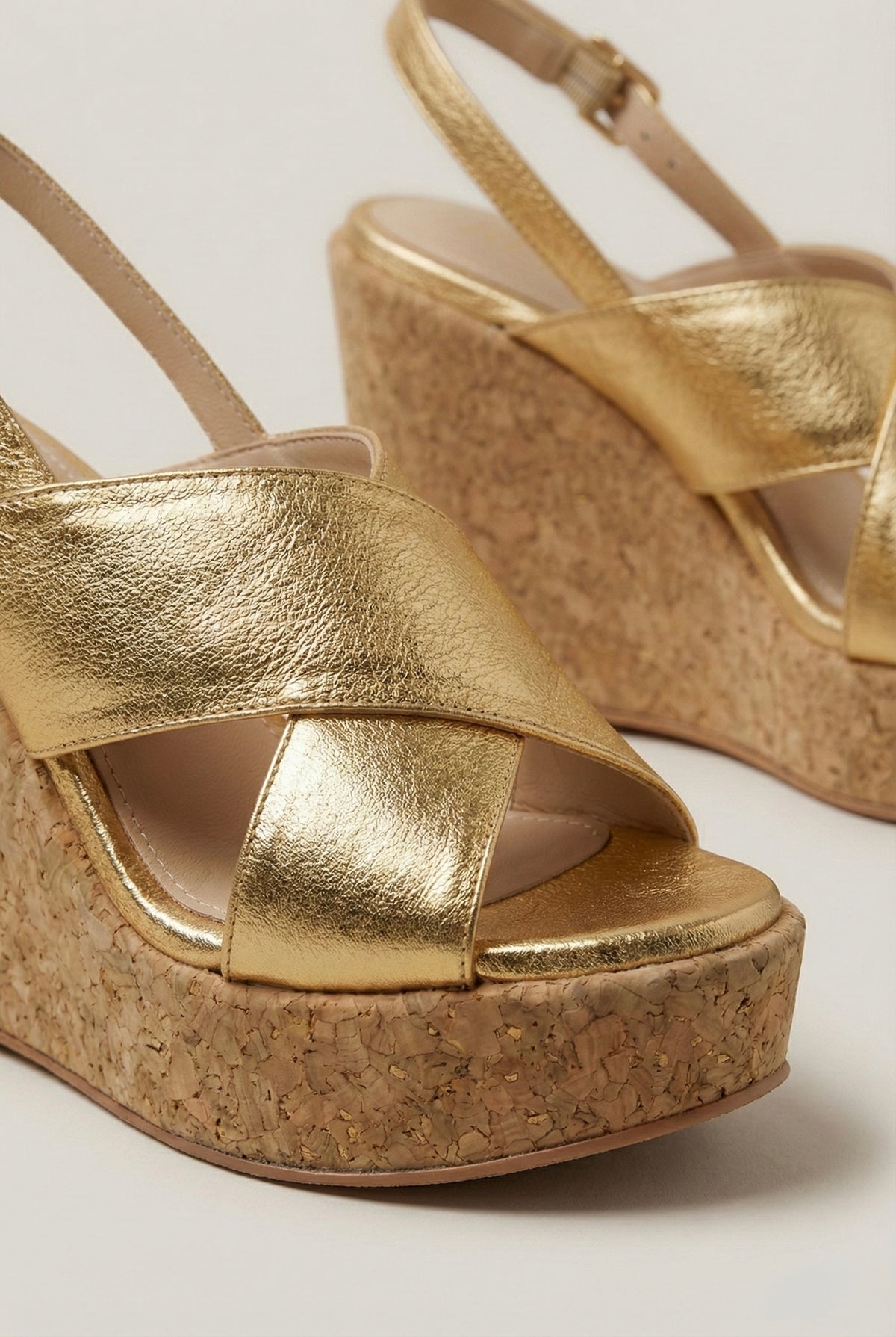 Luxe Gold Cork Wedge