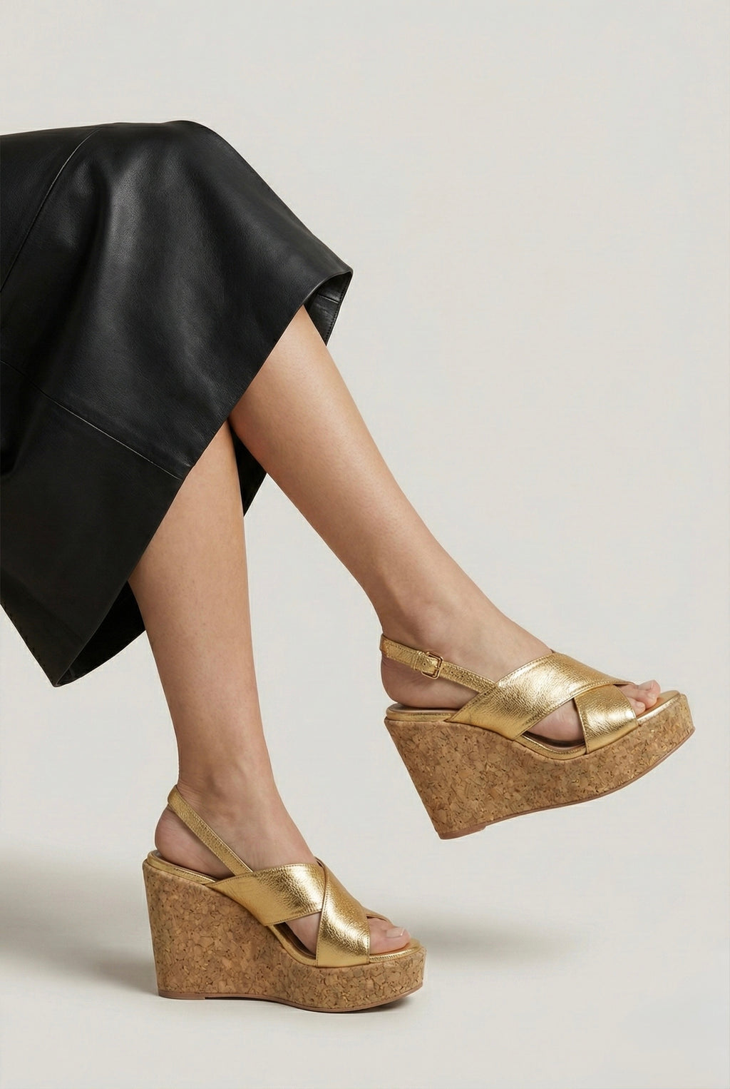 Luxe Gold Cork Wedge