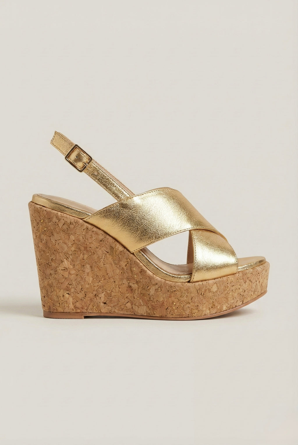 Luxe Gold Cork Wedge