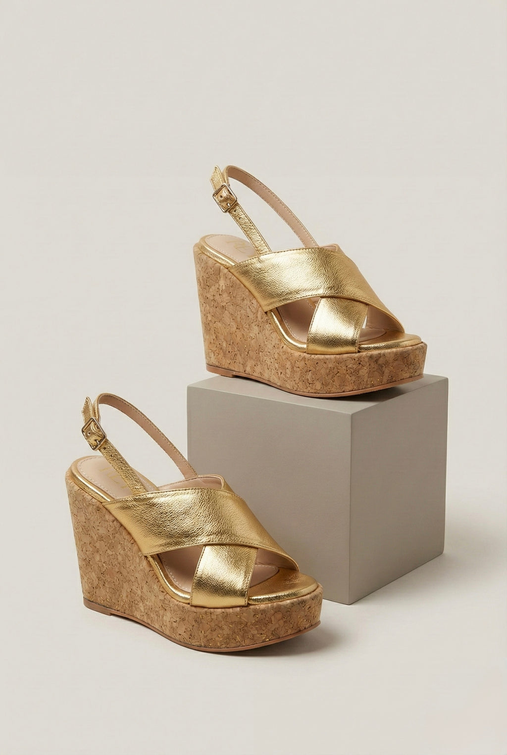 Luxe Gold Cork Wedge