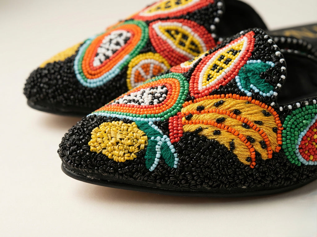 City to Beach Embroidered Mule