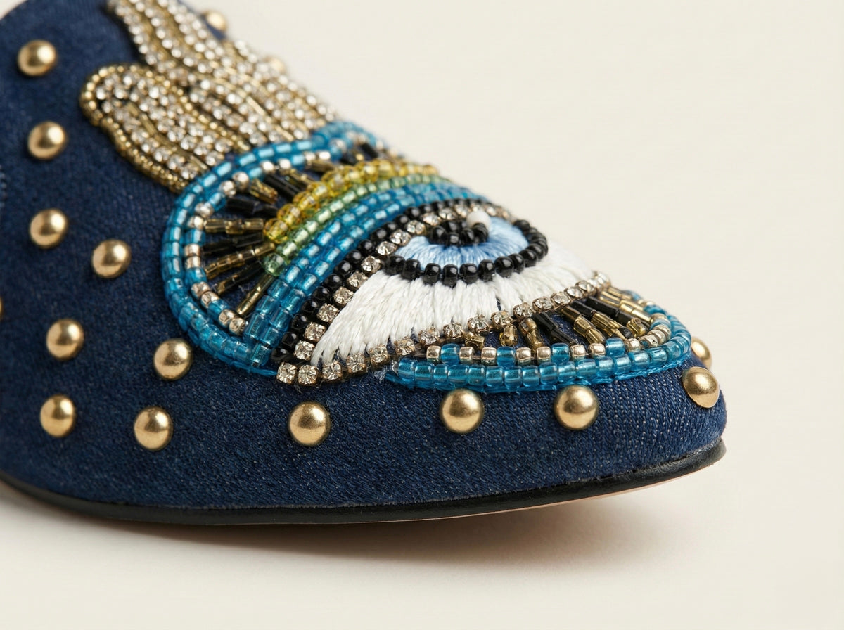 Retro Boheme Embroidered Mule