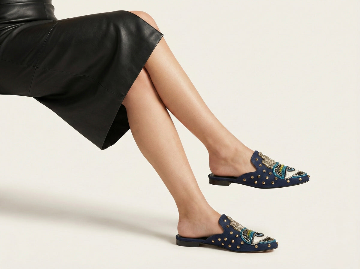 Retro Boheme Embroidered Mule
