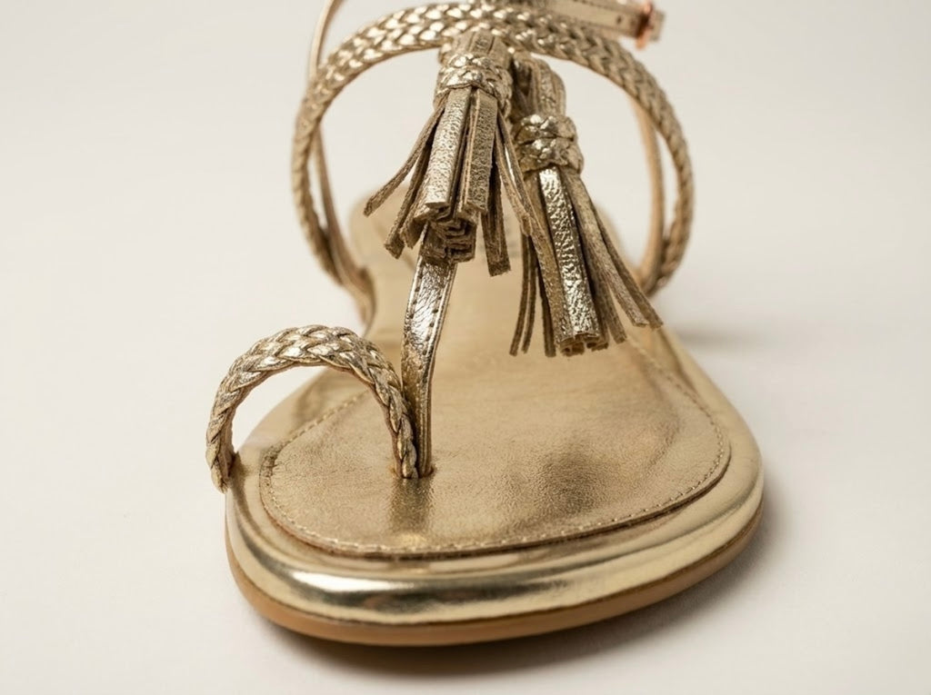 Riviera Tasseled Toe-Post Flat Sandal