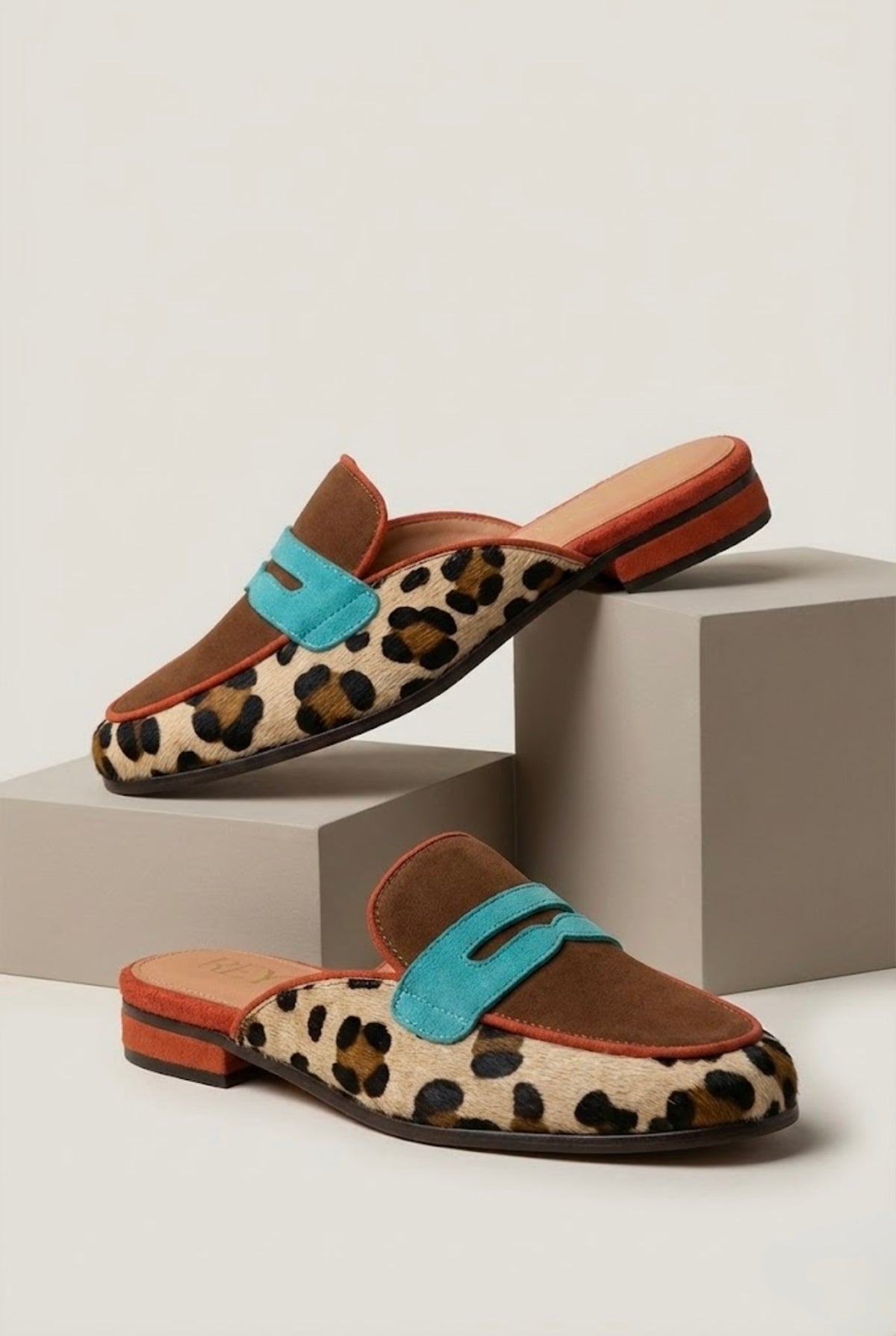Leopard Accent Flat Mule