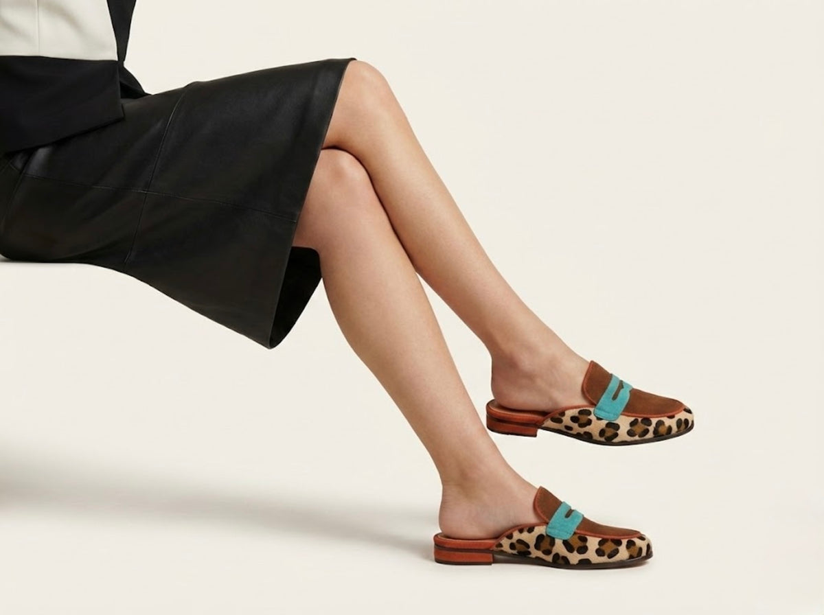 Leopard Accent Flat Mule