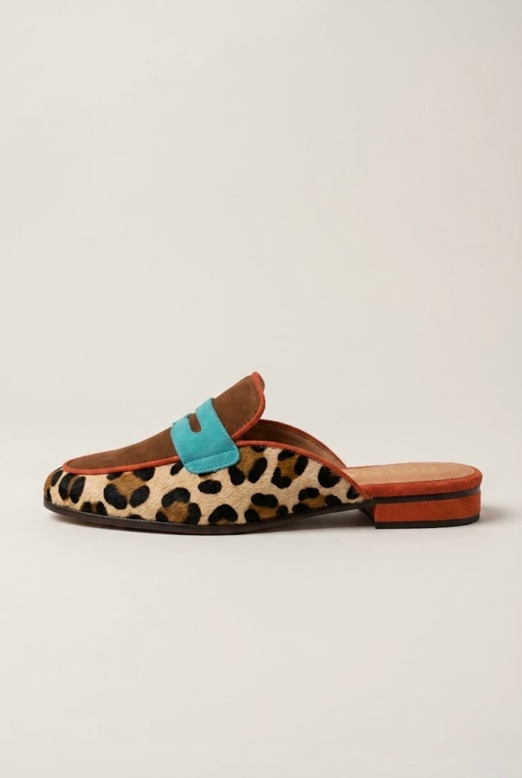 Leopard Accent Flat Mule