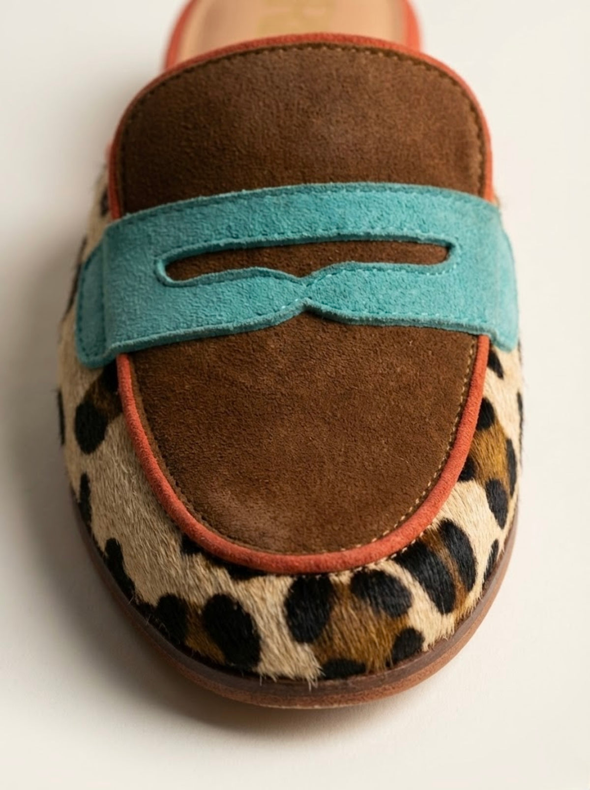 Leopard Accent Flat Mule