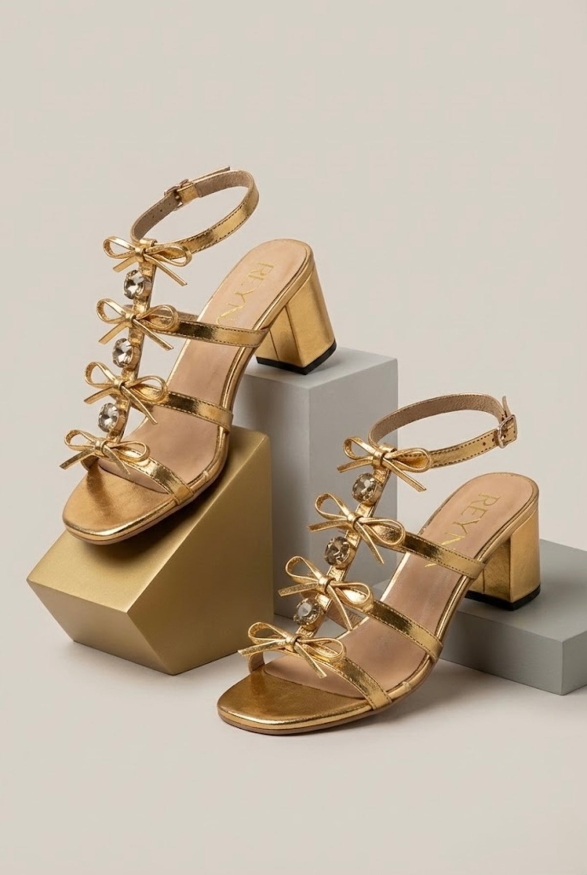 Luxe Jeweled Block Heel