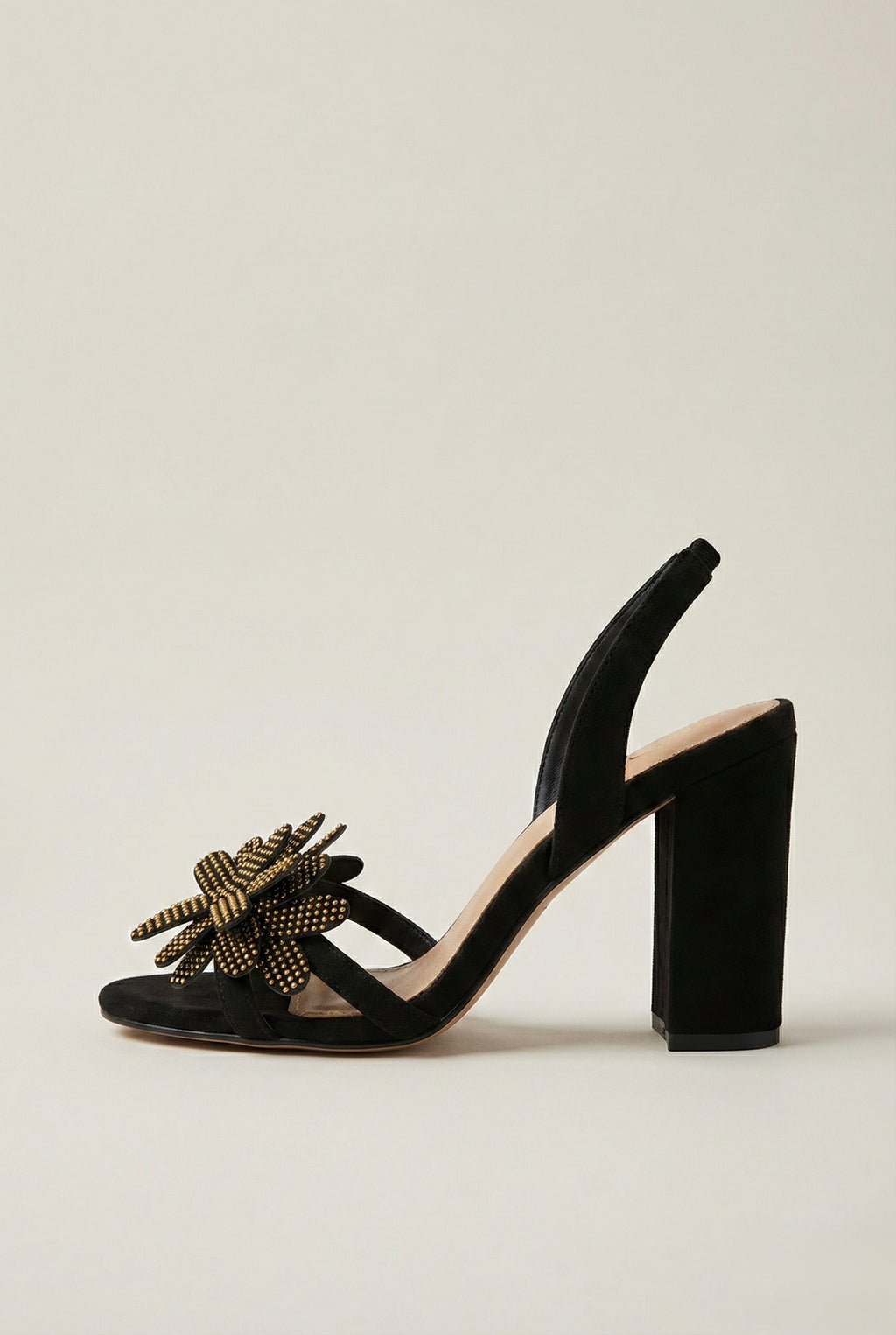 Midnight Petal Block Sandal