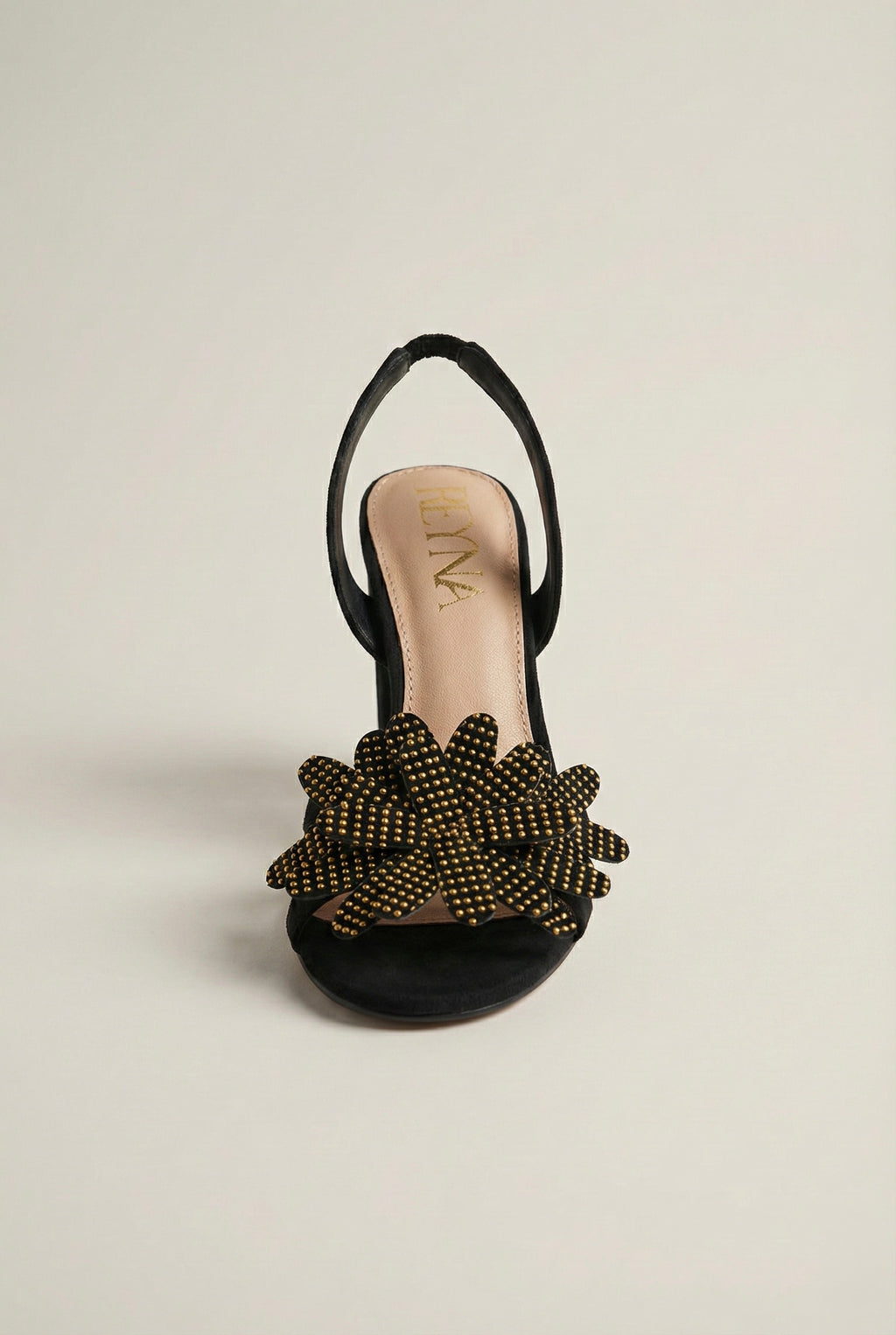 Midnight Petal Block Sandal