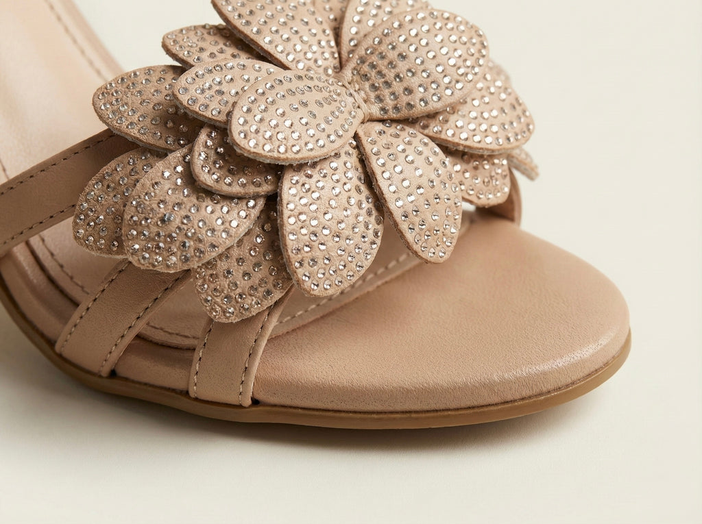Blush Flower Ankle-Strap Sandal