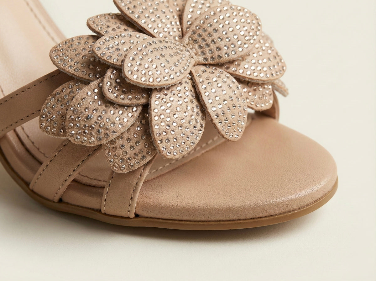 Blush Flower Ankle-Strap Sandal