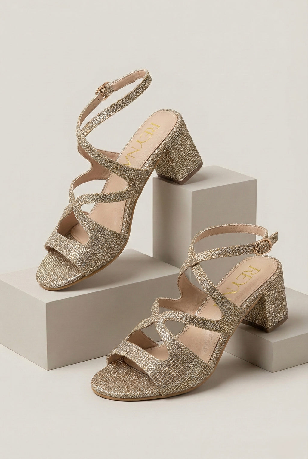 The Poeme Multi-Strap Mid-Block Heel