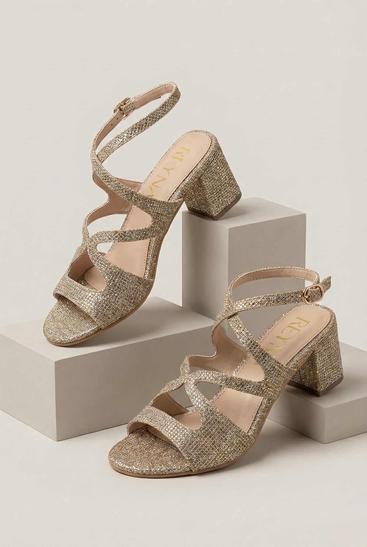 The Poeme Multi-Strap Mid-Block Heel