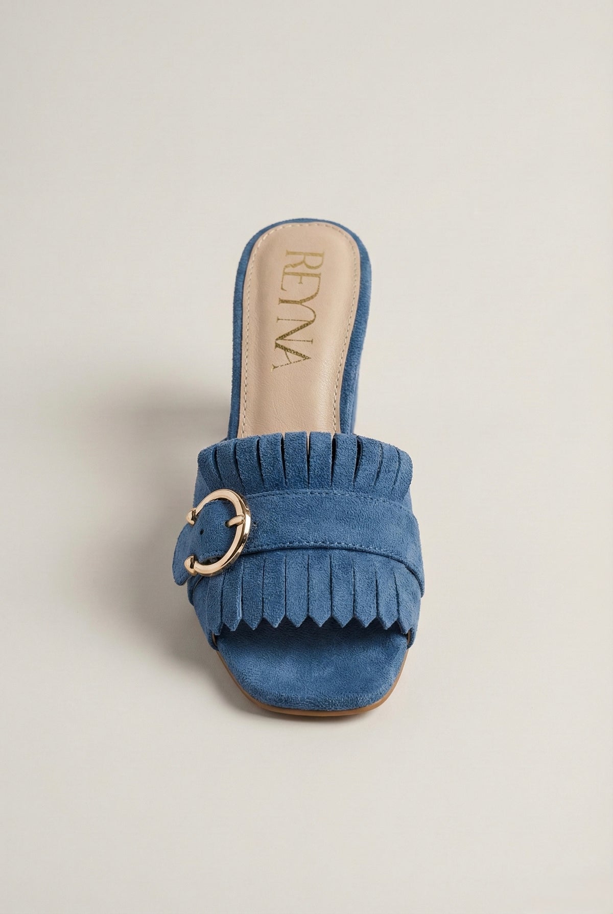 Azure Fringe Block Mule