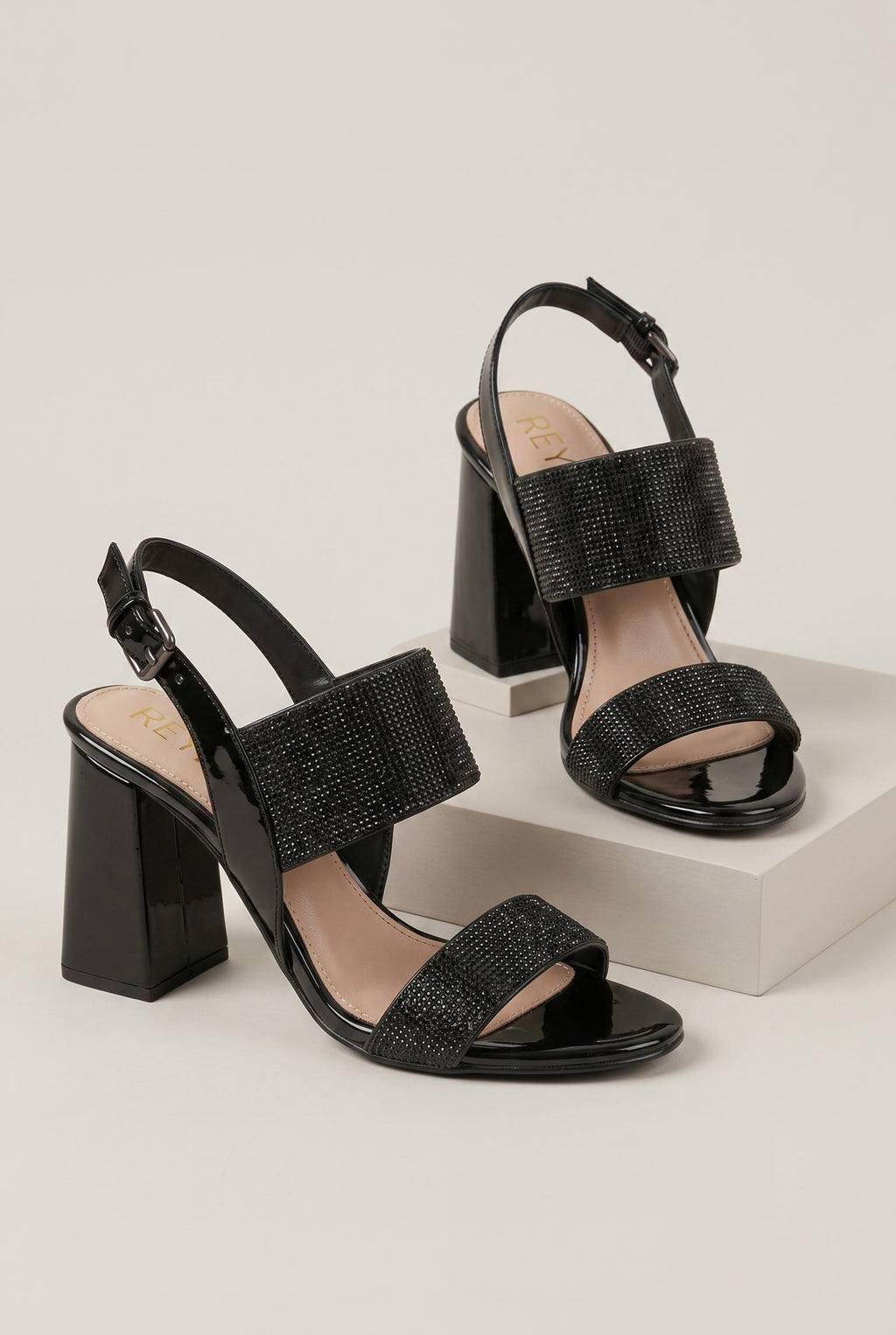 Black Halo Block Sandal