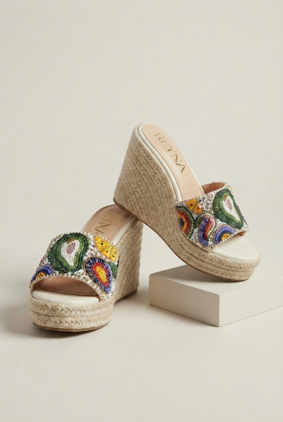 City to Beach Embroidered Wedge