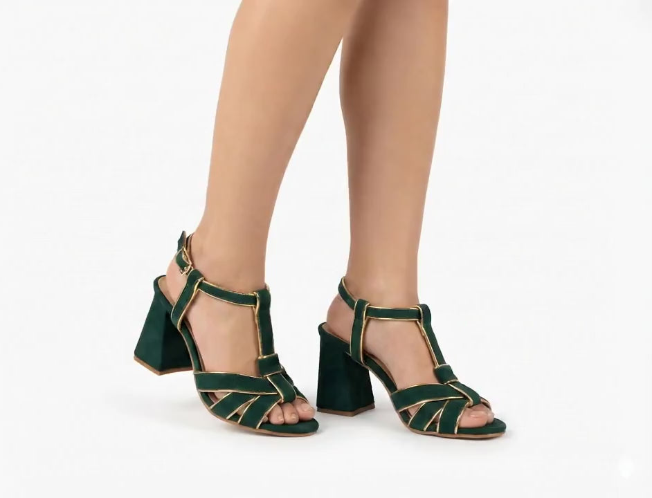 Emerald Strappy Sandal