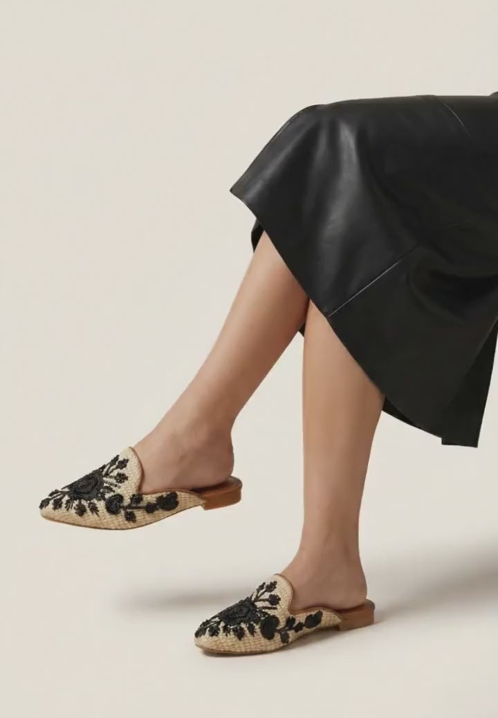 Desert Bloom Embroidered Mule